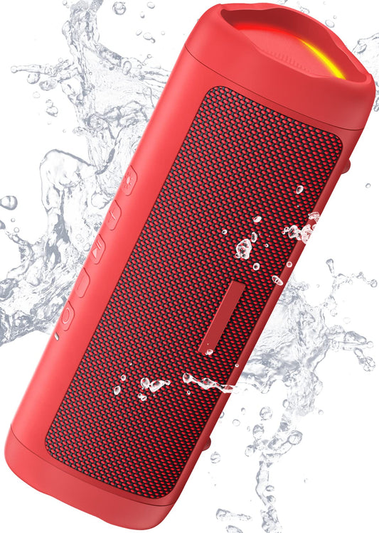 Bluetooth Speaker, IPX5 Waterproof Speaker with HD Sound, Up to 20H Playtime, TWS Pairing, BT5.3, Portable Wireless Speakers for Home/Party/Outdoor/Beach, Electronic Gadgets, Birthday Gift (Red)