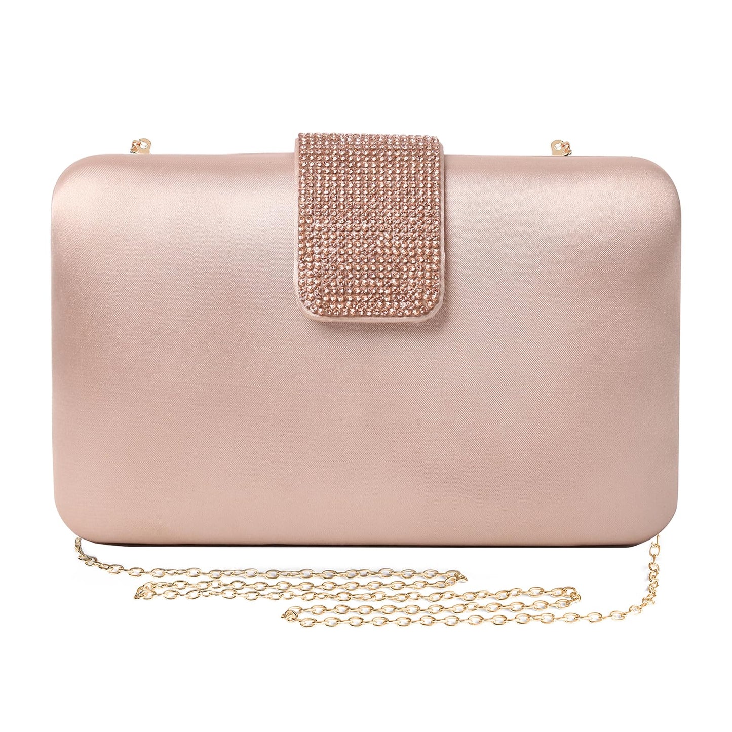 Mulian LilY Gold Satin Rhinestones Evening Bags Party Bridal Clutch Purse For Women Prom Clutch M283