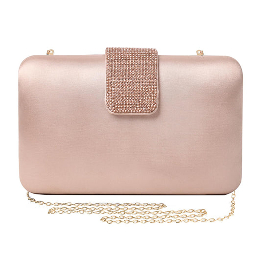 Mulian LilY Gold Satin Rhinestones Evening Bags Party Bridal Clutch Purse For Women Prom Clutch M283