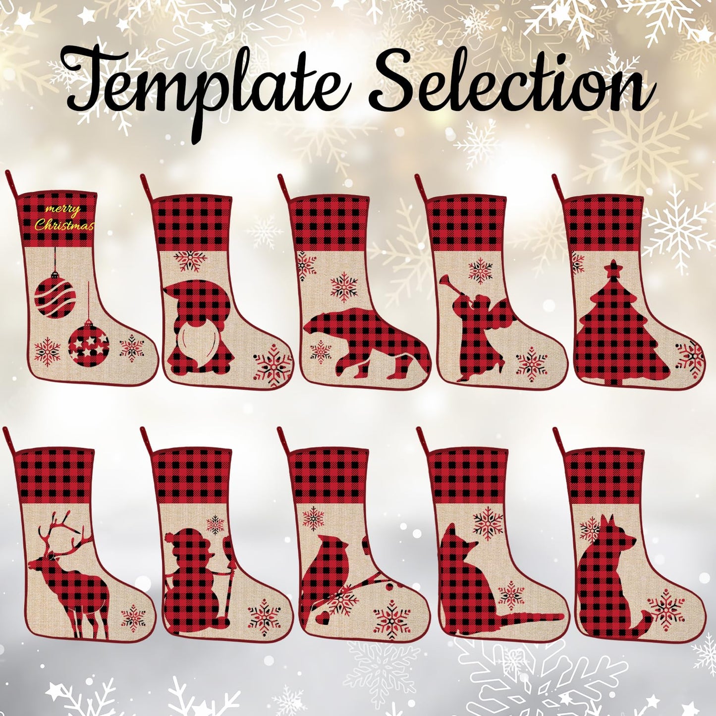 ubmpj Personalized Christmas Stocking Custom Christmas Stockings with Name Holiday and Family Stocking for Fireplace Christmas Holiday Party Decoration