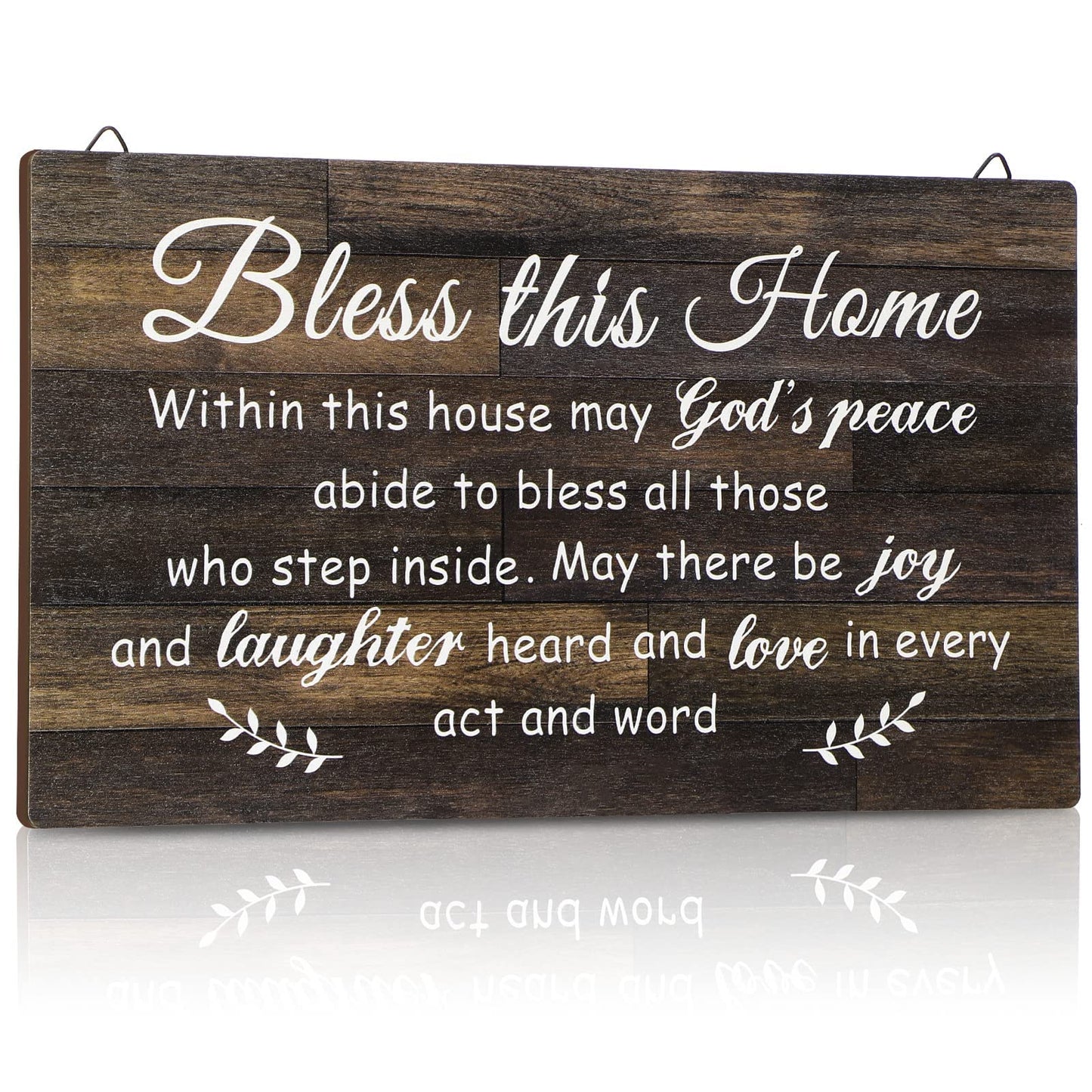 Yalikop House Warming Gifts New Home Bless This Home Wall Decor House Blessing Plaque Farmhouse Entryway Sign Wood Rustic Sign for Living Room Bedroom Homeowner Gift Decor(13.8 x 11 Inches,Brown)
