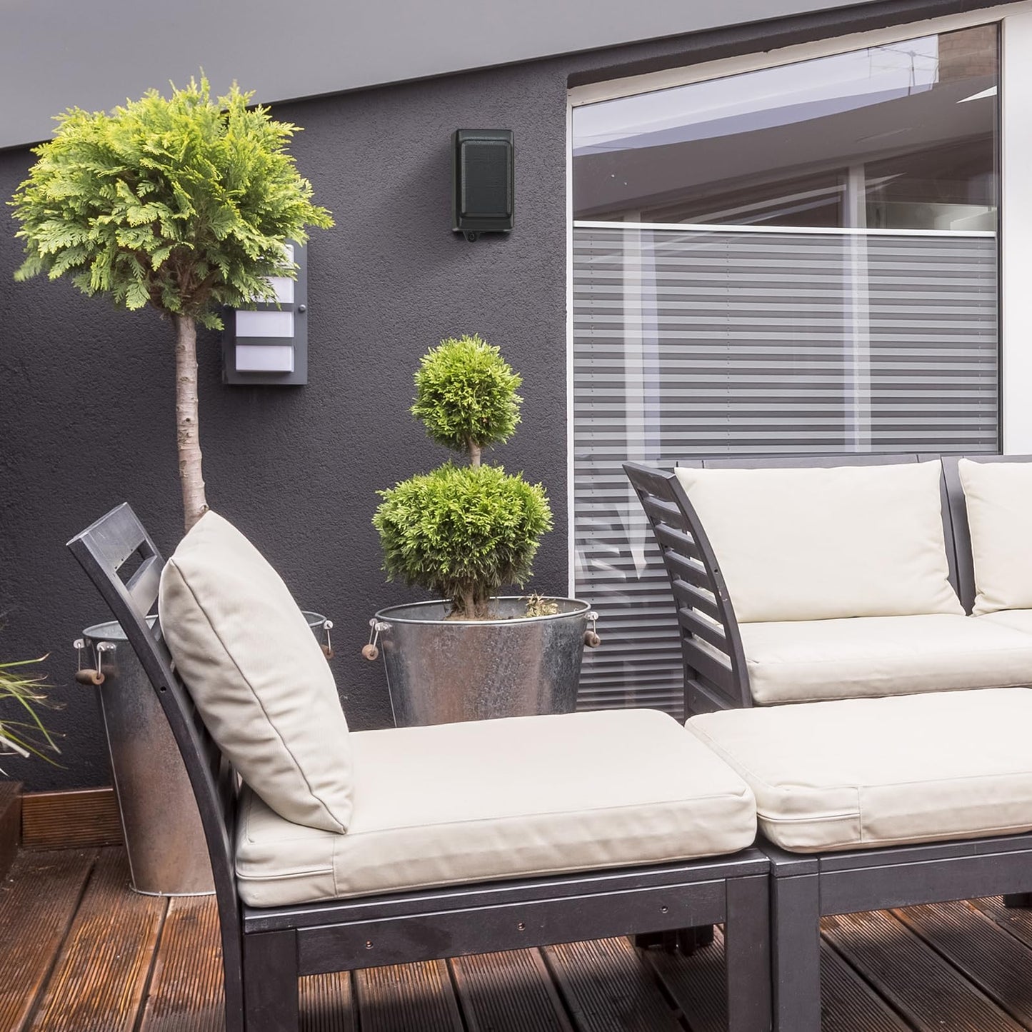 Saiyin Outdoor Indoor Speakers, Marine Grade Mount Speakers, Surround Sound Speakers with Wall Mount Brackets for Boat, Patio, Garage, Home Surround System, One Pair