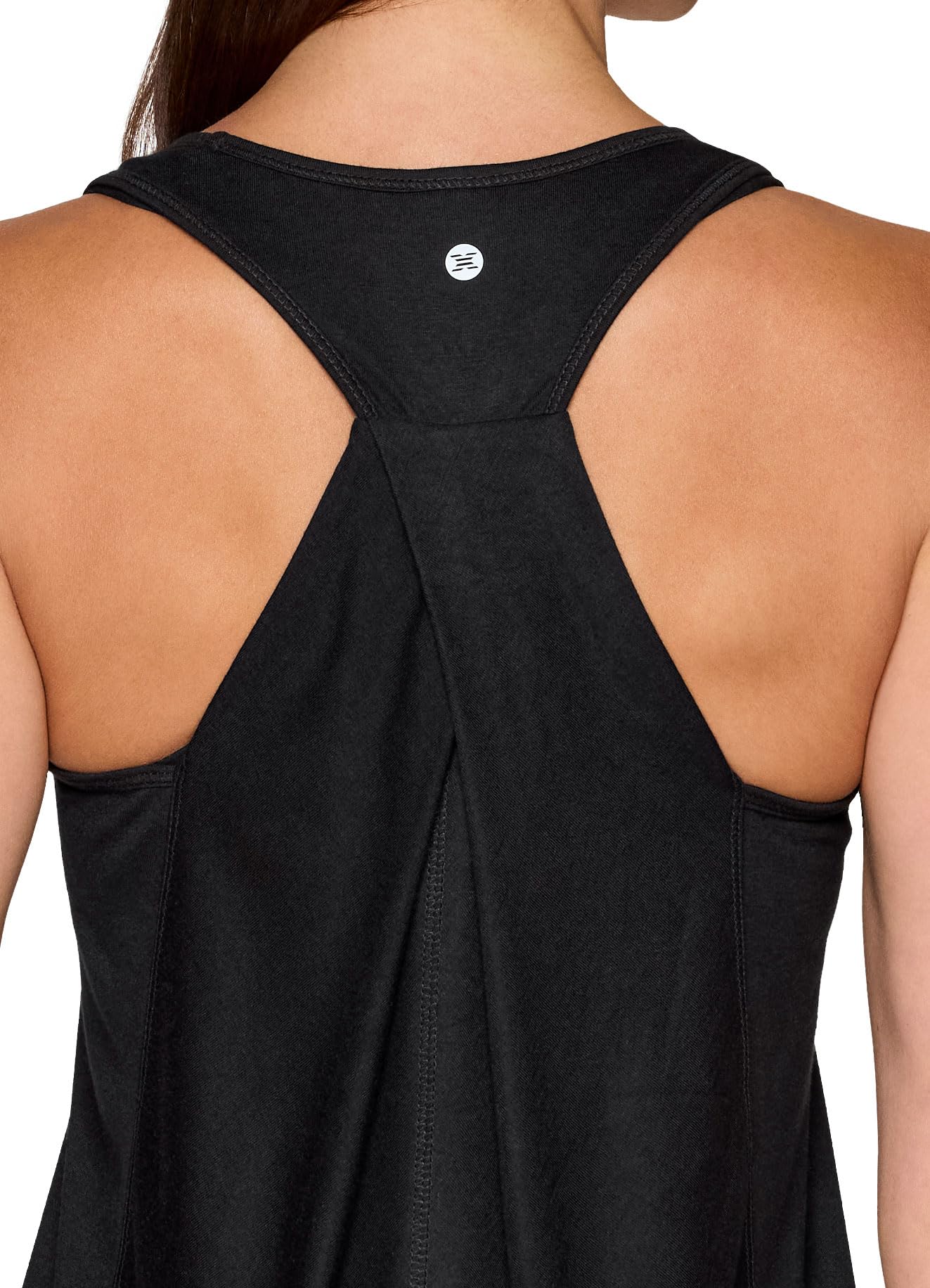 RBX Active Women's Flowy Yoga Workout Super Soft Twist Back Tank Top Tunic Black S21 S