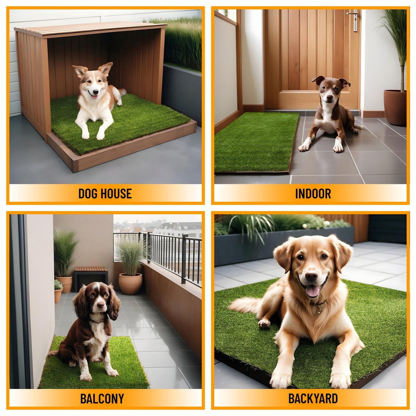 Ottomanson Artificial Grass Puppy Potty Training Pad, 2'7" x 4' Reusable Pee Pad for Small Pets and Dogs