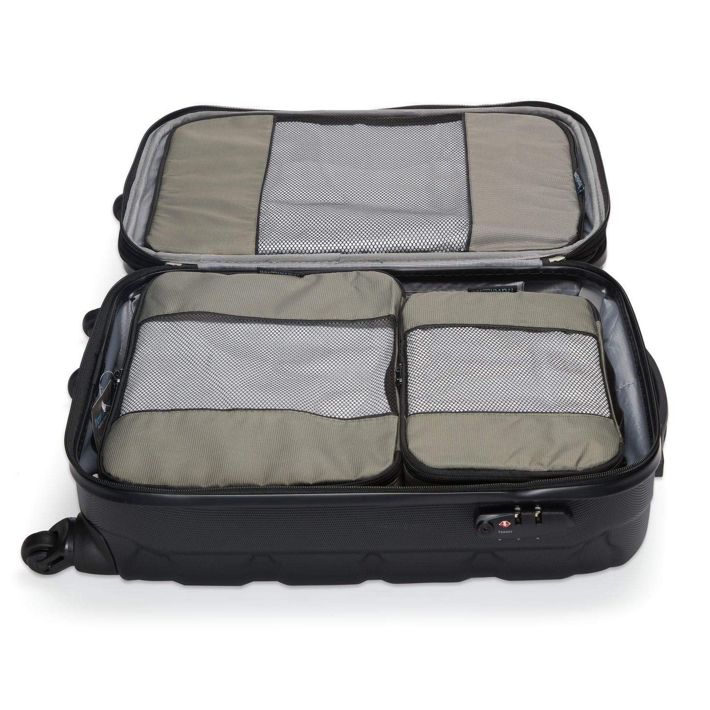 TravelWise Packing Cube System - Durable 5 Piece Weekender Plus Set (Silver)