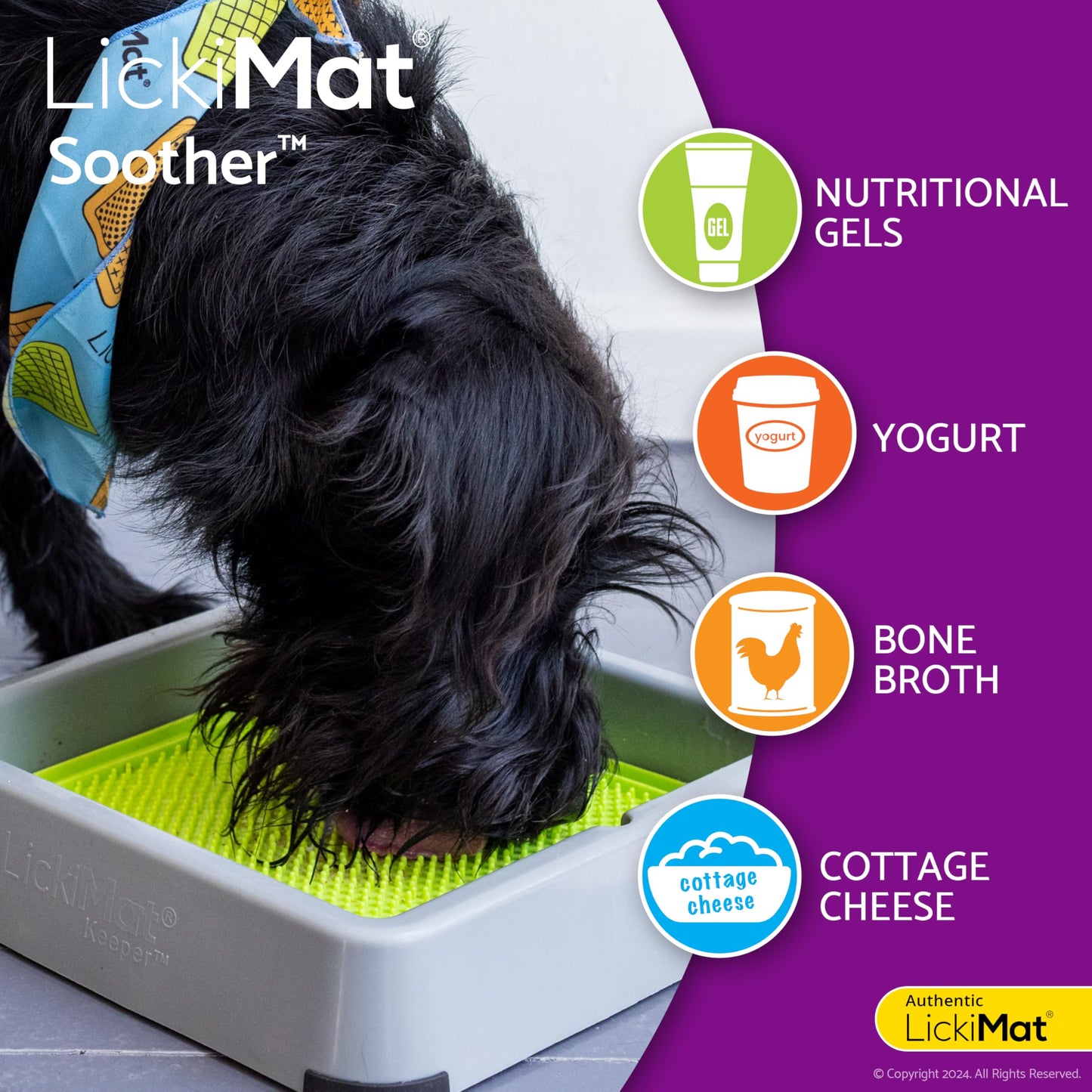 LickiMat 8"X8" Pack of 2 Classic Soother & Buddy Dog Slow Feeders Lick Mat Boredom Anxiety Reduction Perfect for Food Treats Yogurt Peanut Butter Fun Alternative to Slow Feed Dog - (Green & Turquoise)