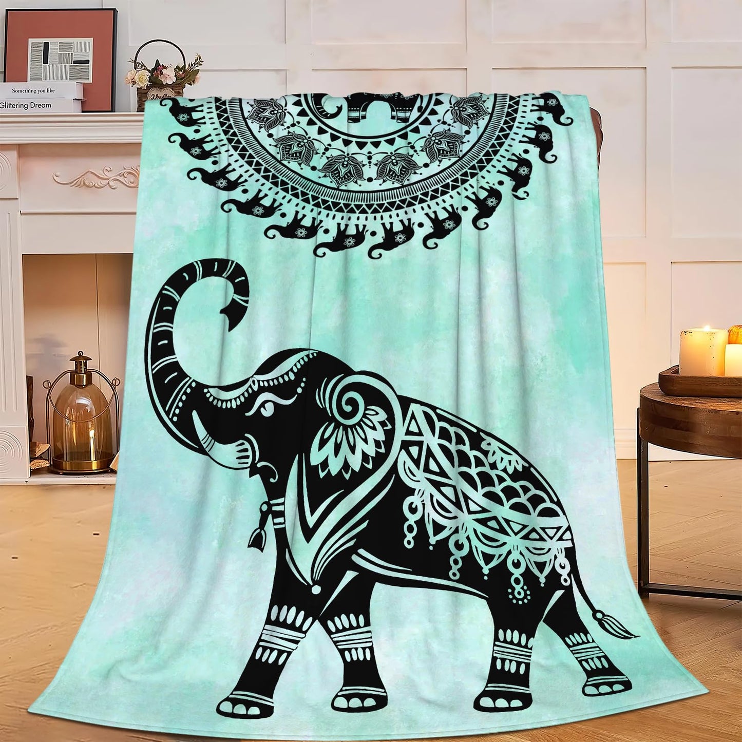 Elephant Blanket Soft Cozy Elephants Throw Blanket Gifts for Women Girls Super Plush Warm Elephant Stuff Lightweight Fleece Flannel Gift Blankets for Kids Adults 50"X40"