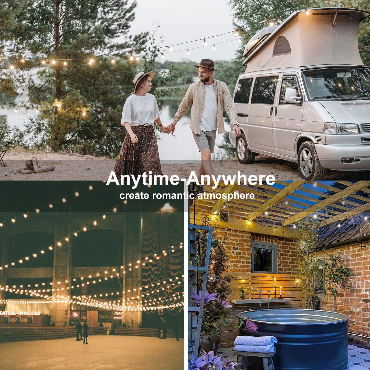 Abeja 25Ft LED Outdoor String Light, Patio Globe String Lights with 27 Shatterproof LED Clear Bulbs(2 Spare), Hanging Patio String Lights for Backyard Decor Bistro Party Yard Decor- White Wire