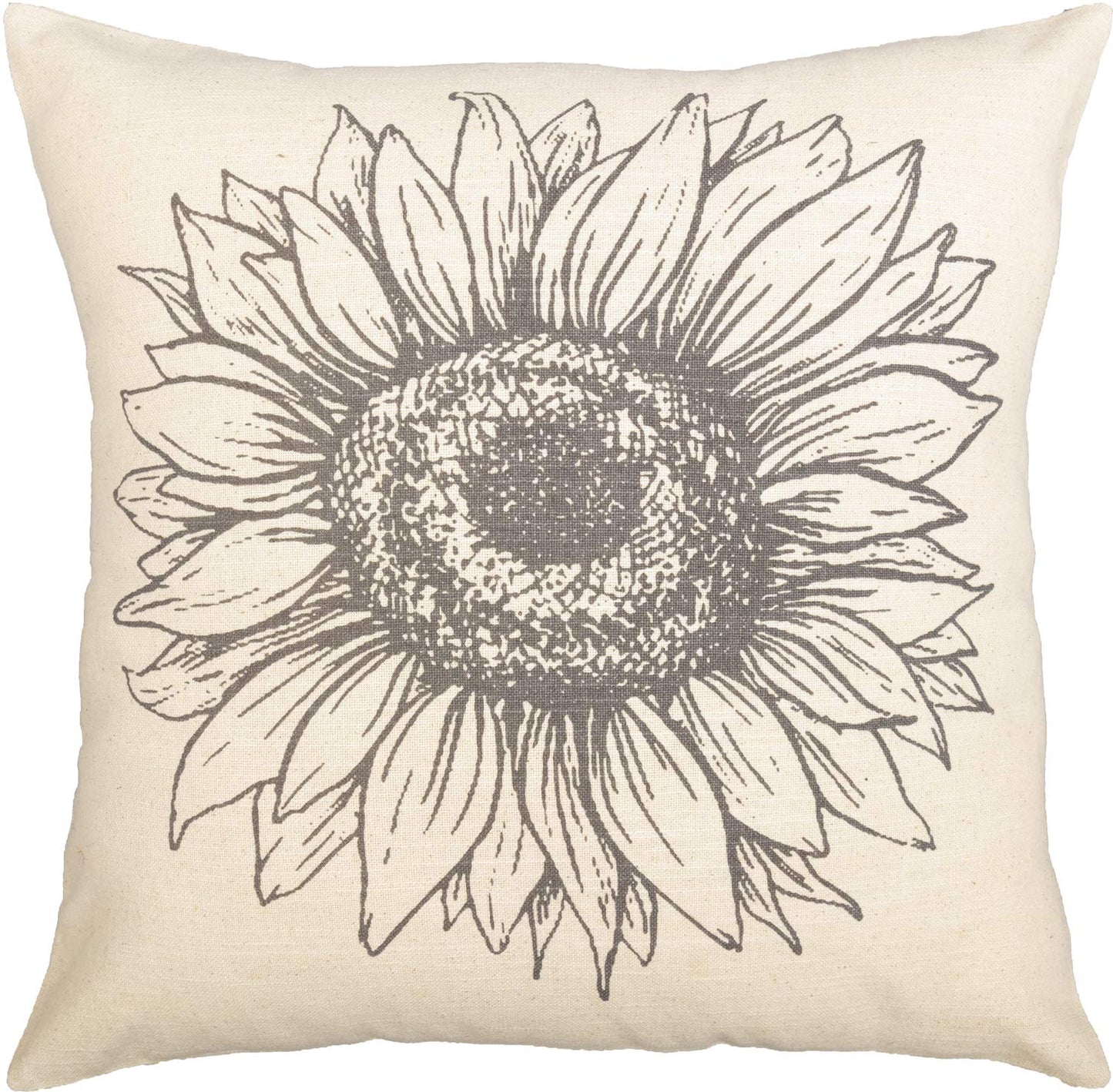 Piper Classics Sketched Sunflower Throw Pillow Cover, 20" x 20"