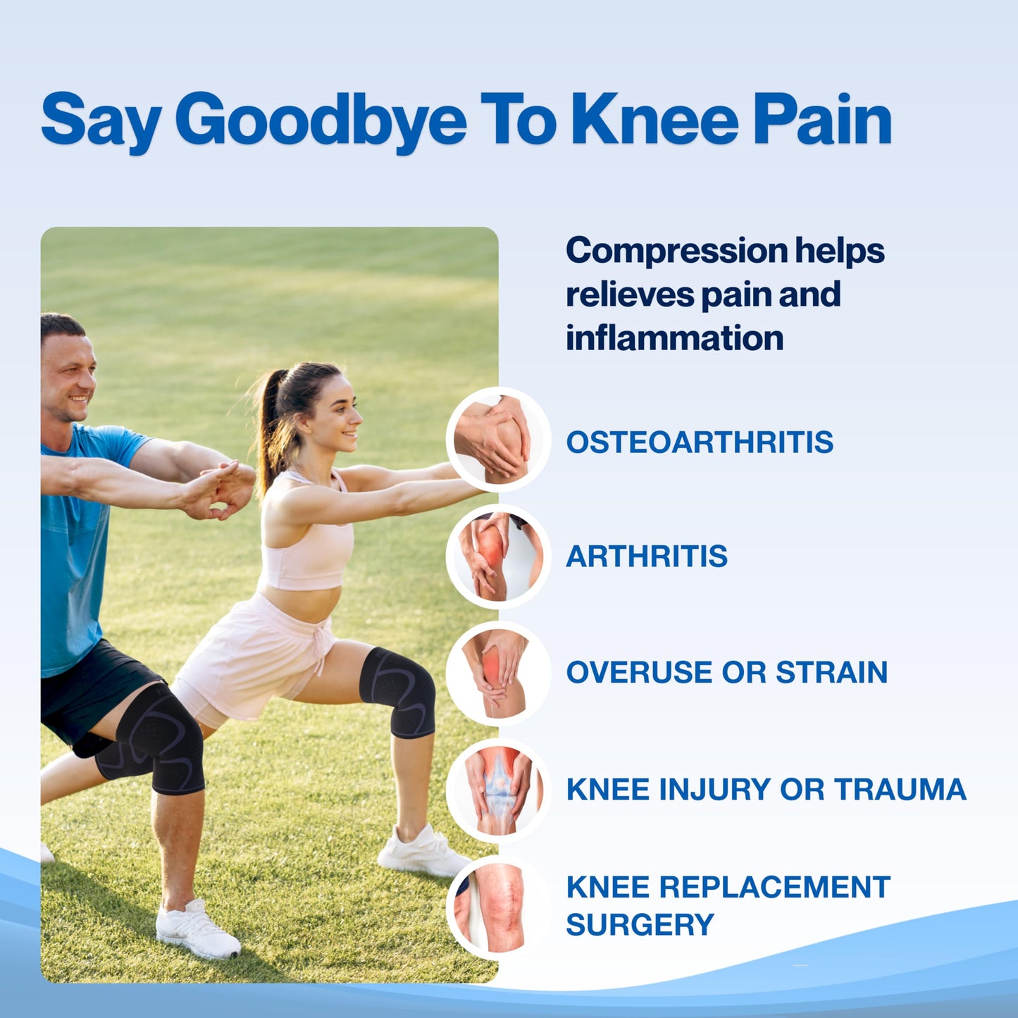 Modvel 2 Pack Knee Brace for Women & Men - Workout Knees Compression Sleeve for Knee Pain Relief Joint Support for ACL, Arthritis, Meniscus Tear Knees Brace for Sports, Rodilleras para Gym Fitness