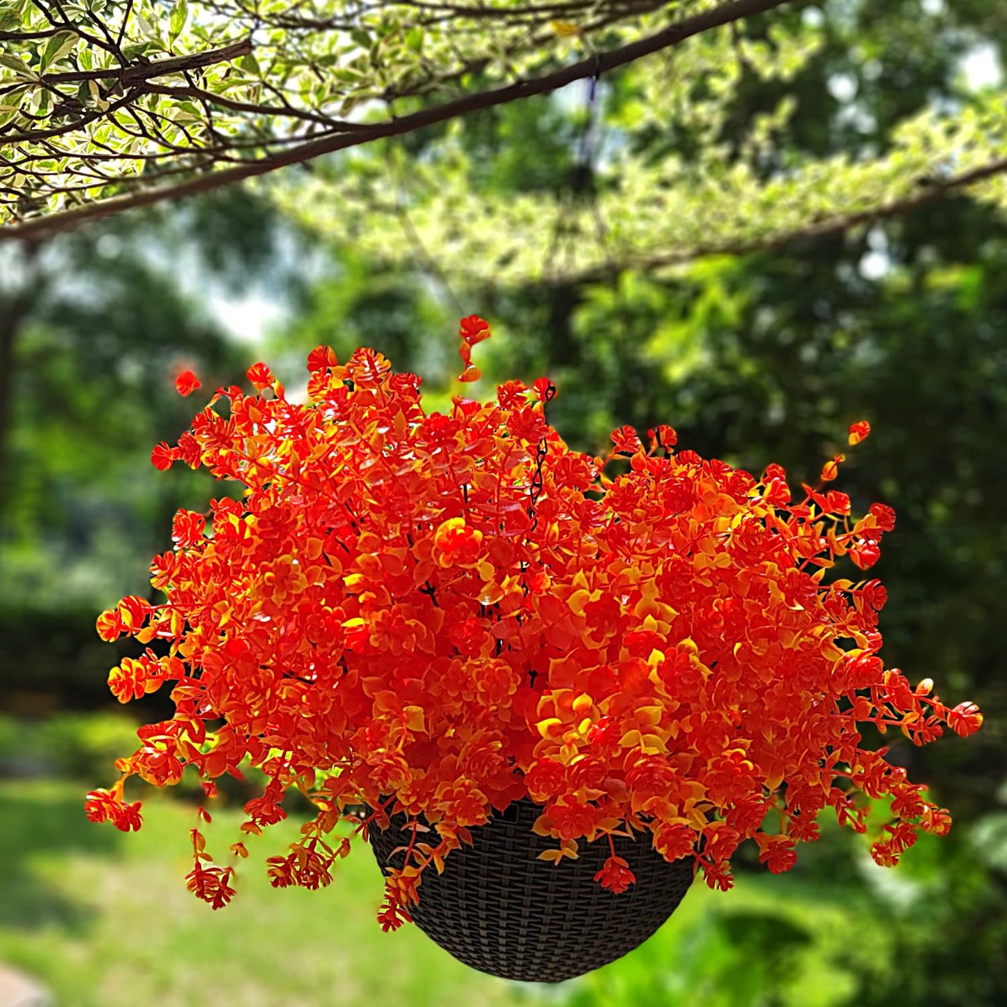 Fall Artificial Flowers for Outdoors Fake Plants - 12 Bundles Face Mums Outside Greenery UV Resistant No Fade Faux Shrubs Home Garden Porch Patio Decoration Office Thanksgiving