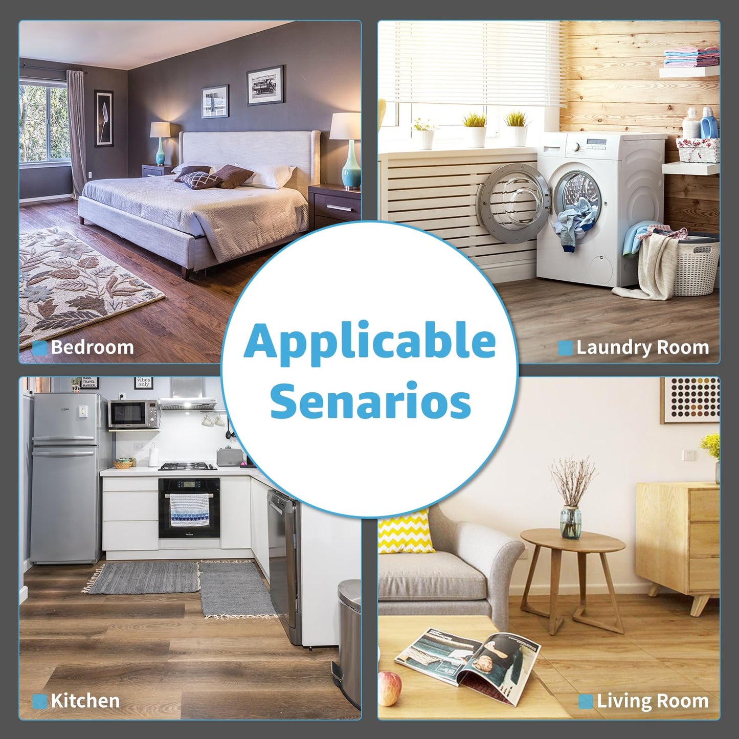 Art3d Peel and Stick Vinyl Floor Tiles 30-Pack 12 x 12 inch, Self Adhesive Waterproof Flooring Wood Planks for Kitchen, Dining Room, Bedrooms, Cover 30 Sq. Ft, Light Brown Ash