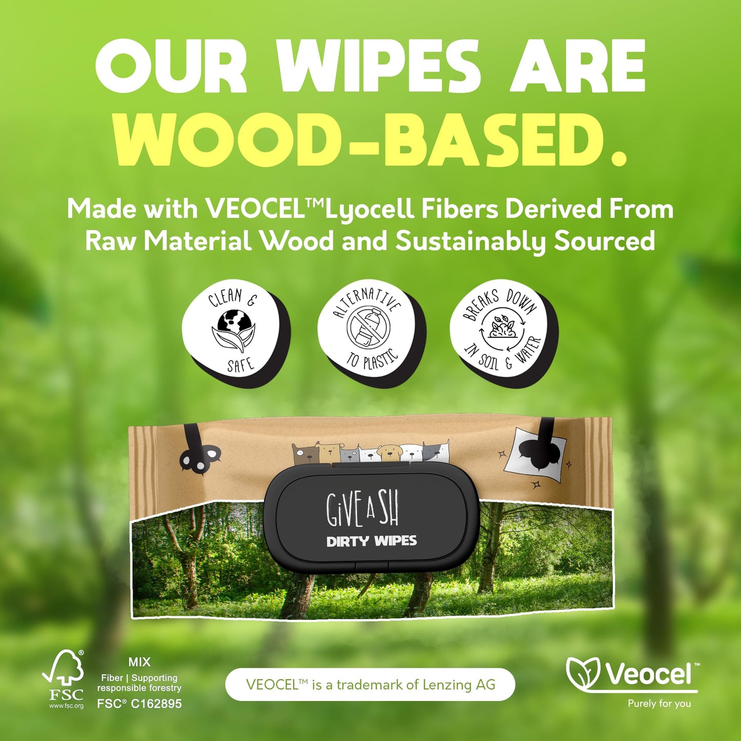 Lick-Safe Pet Wipes for Dogs & Cats - Vet-Approved & Hypoallergenic - Cleans Mud, Odors & Dander - Feline & Dog Wipes for Paws, Face & Butt - Earth-Friendly & Unscented Cat Cleaning - Pack of 100