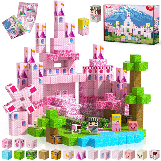 Magnetic Blocks-100PCS Magnetic Building Blocks, Magnetic Tiles Kids Build Cubes 2024 Upgraded STEM Game Toys, Christmas Birthday Gifts for Boys & Girls Ages 3+