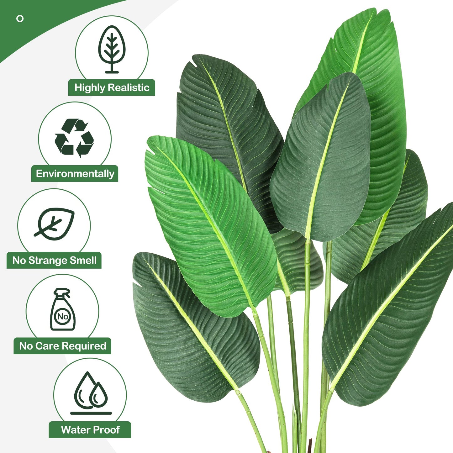 Alkmaar 48" Artificial Tree Bird of Paradise Artificial PlantFaux Plant for Home Decor Indoor Outdoor Office (48 inch-2 Pack)