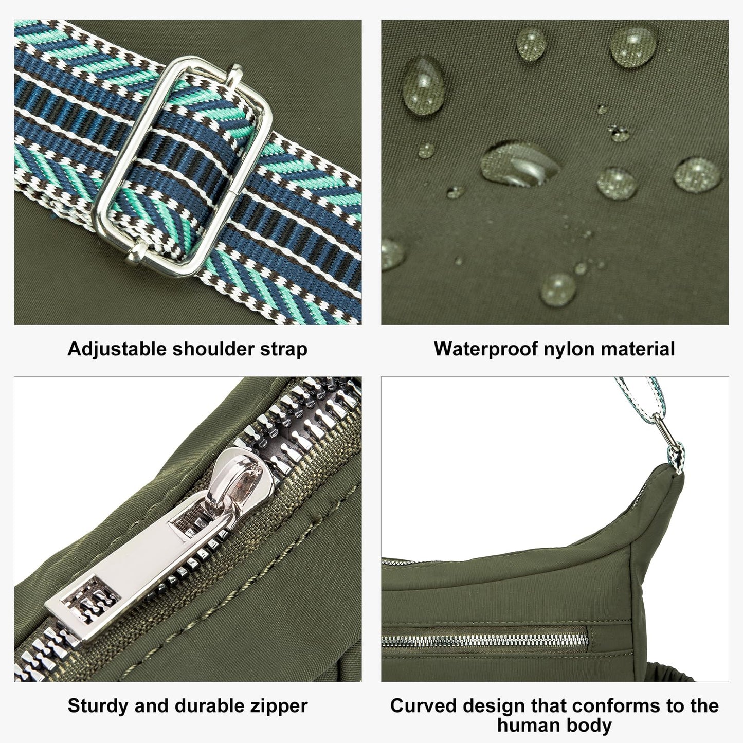 CLUCI Travel Purses for Women, Waterproof Nylon Crossbody Bags for Woman Trendy, Anti Theft Shoulder Handbags for Ladies