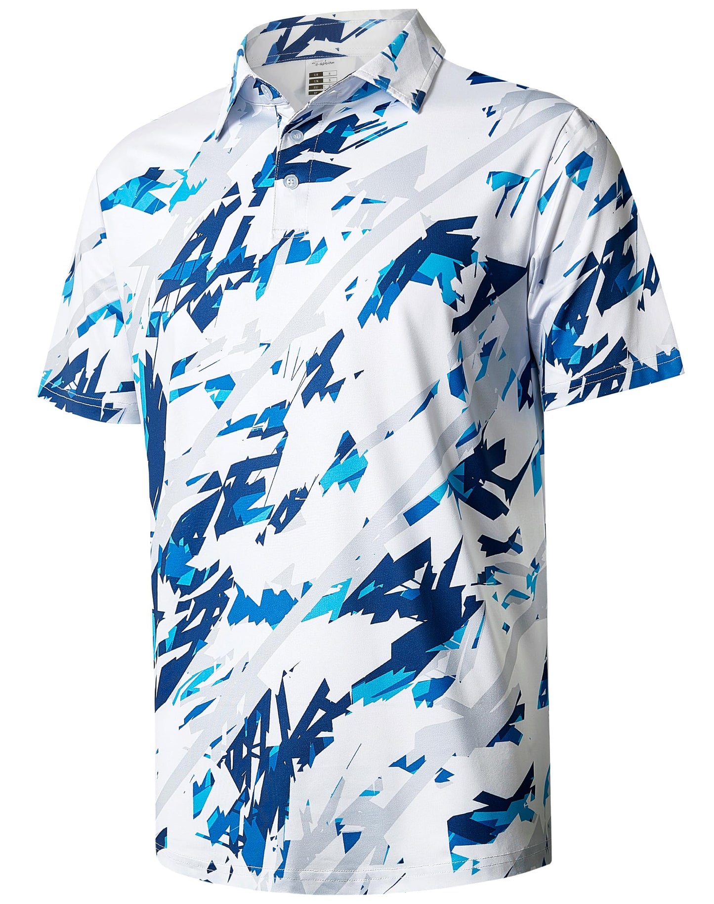 ELETOP Men's Golf Polo Shirts Short Sleeve Moisture Wicking Hawaiian Tropical Polos Performance Golf Shirts for Men Dry Fit