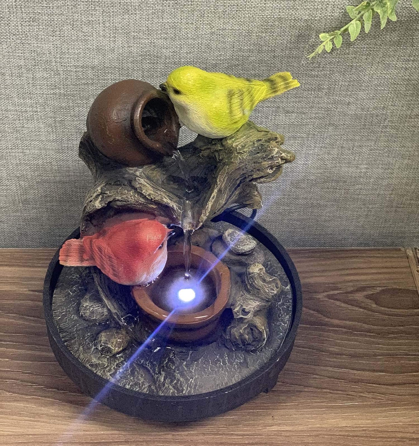 Ferrisland Indoor Tabletop Water Fountain, Desktop & Table Waterfall Fountains, Relaxation Fengshui Home Decor with LED Light for Home Office Bedroom House Warming Gift Idea