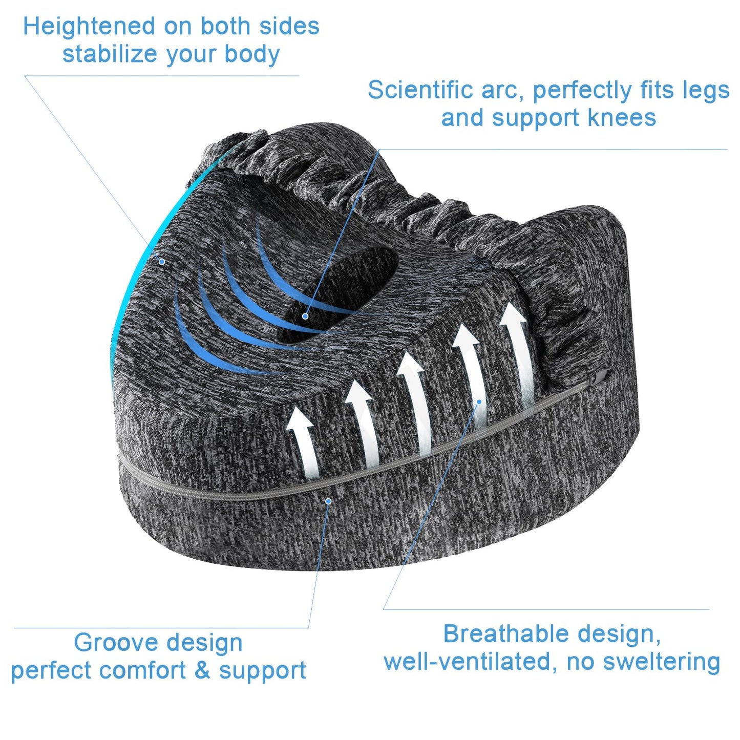 Vertdens Leg Pillow, Knee Pillow for Side Sleepers, Leg Pillows for Sleeping, Knee Cushion for Sleeping,Suitable for Relieving Leg, Back, Knee Pain