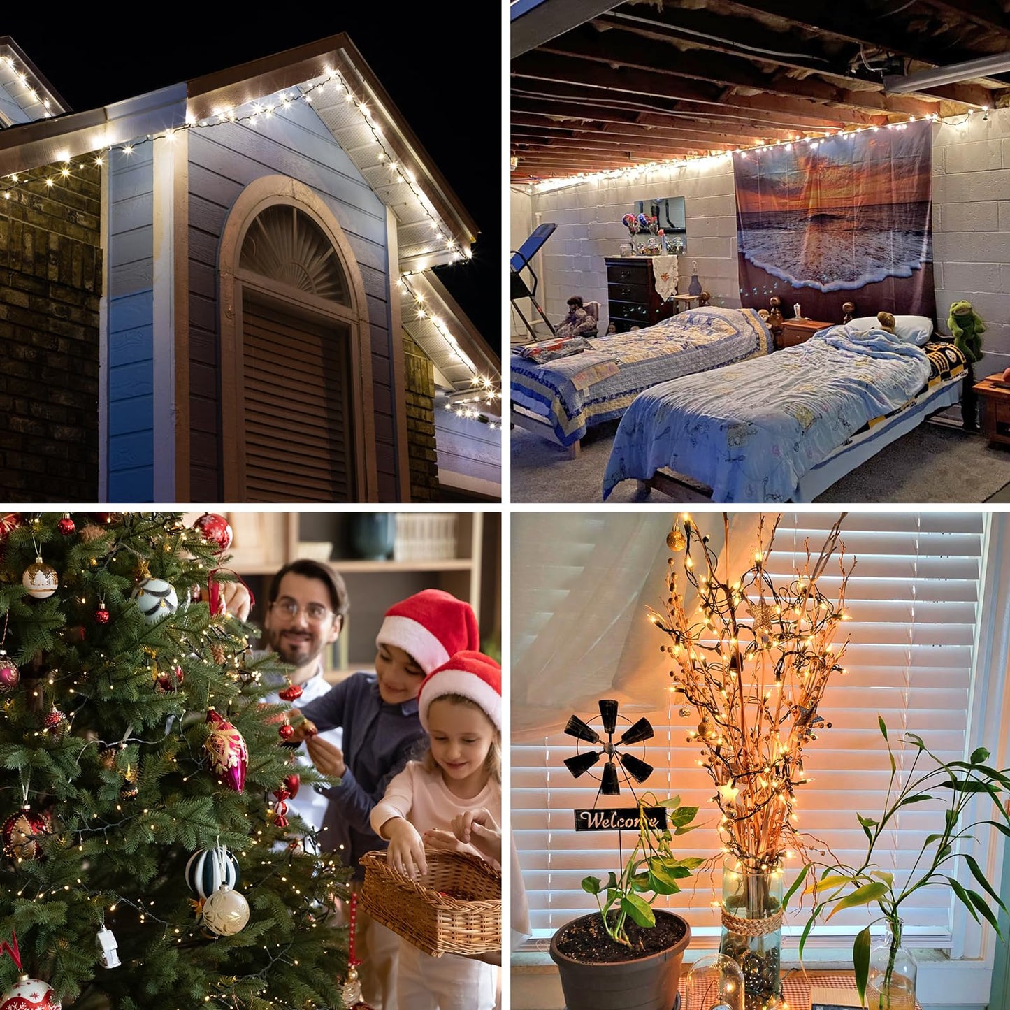 TIGOMOOV 21ft White Christmas String Lights Indoor，Warm White 100 Count String Lights Plug in, Mini Xmas Lights Outdoor Clear White Christmas Tree Lights- String White Lights for Bedroom