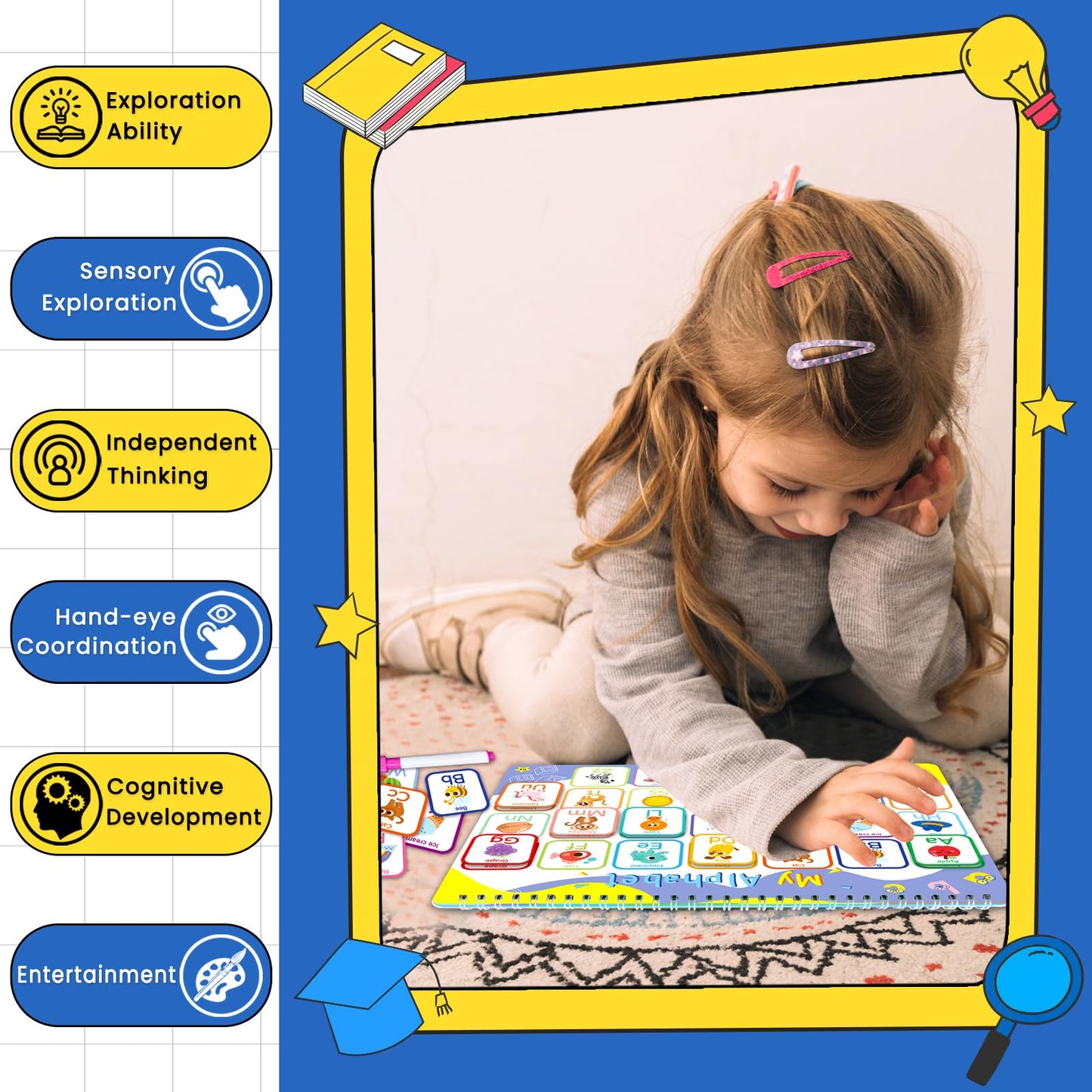 HomSeon 36 Theme Montessori Busy Book for Toddlers 3 and up, Preschool Learning Activities for Kids Kindergaten Educational Toys Tools Autism Pre K Early Learning