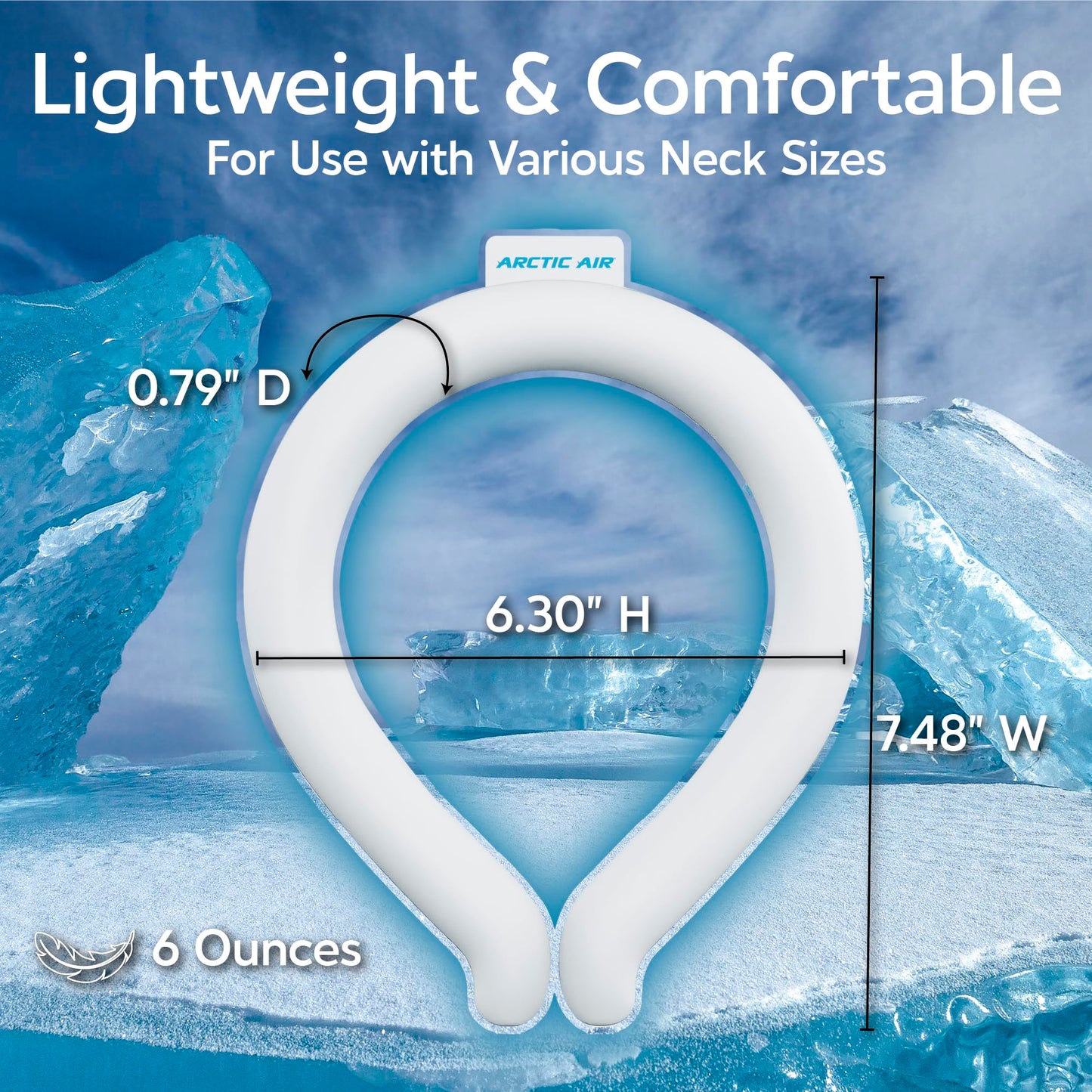 Arctic Air Neck Chill, Neck Cooling Tube, Hands Free Cooling, Quick Freeze Gel, Wearable Body Coolers for Hot Weather, Reusable, Adjustable Fit, 3 Pack