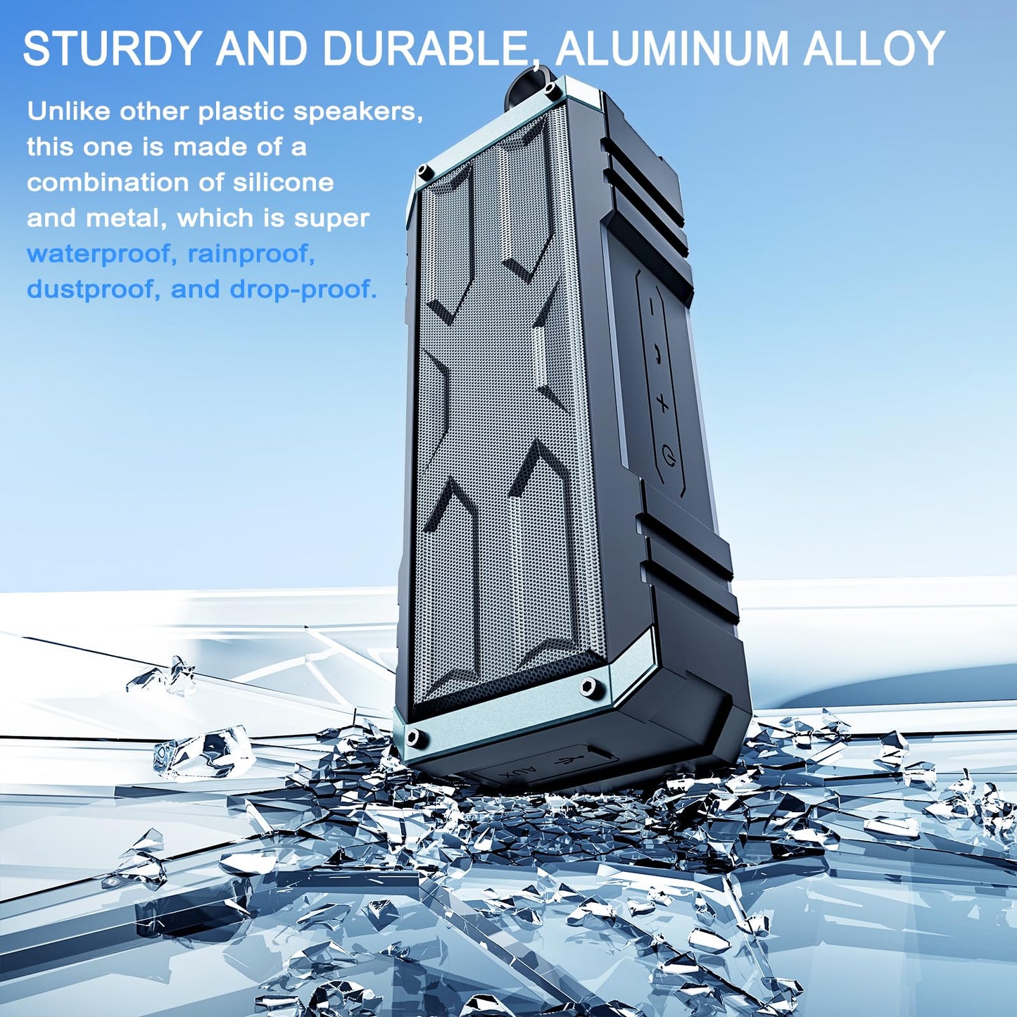 comiso Bluetooth Speaker, 5.3 Rugged Bluetooth Speakers with 20W Stereo Sound, IPX7 Waterproof, 24H Playtime, Small Speakers Blue Tooth Wireless with Deep Bass for Home, Outdoor, Beach, Travel