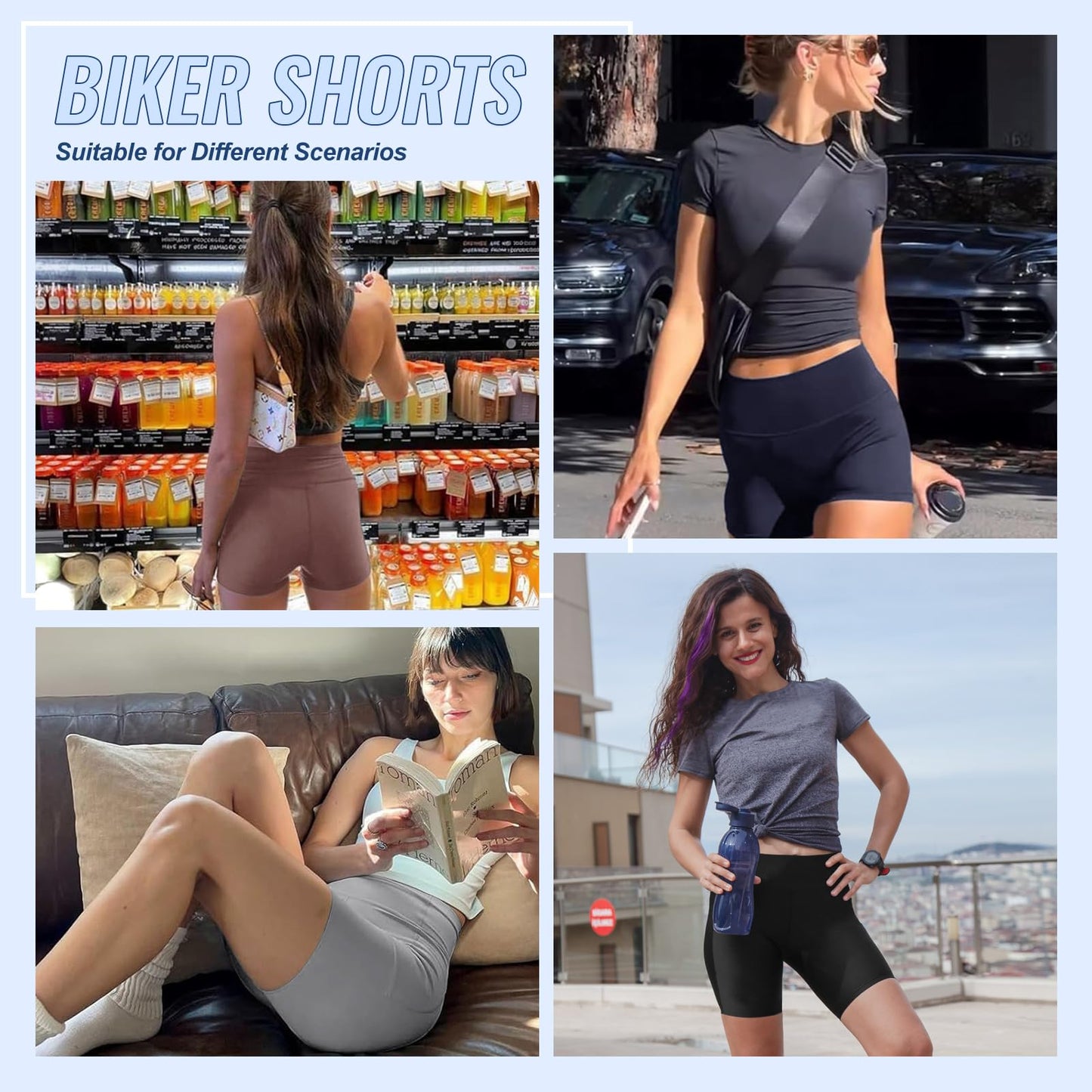 QGGQDD 3 Pack High Waisted Biker Shorts for Women – 3"/ 5"/ 8" Black Workout Yoga Compression Tummy Control Shorts for Running Clothing