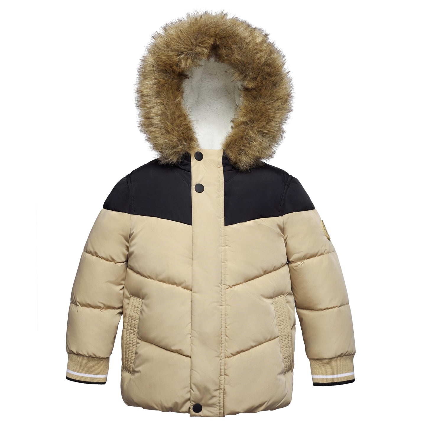 Rokka&Rolla Toddler Boys' Water-Resistant Sherpa Fleece Lined Puffer Jacket Winter Parka Coat