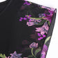 BAISHENGGT Blouses for Women Dressy Casual Going Out Tops Trendy Mesh Short Sleeve Shirts Medium Black Purple Floral