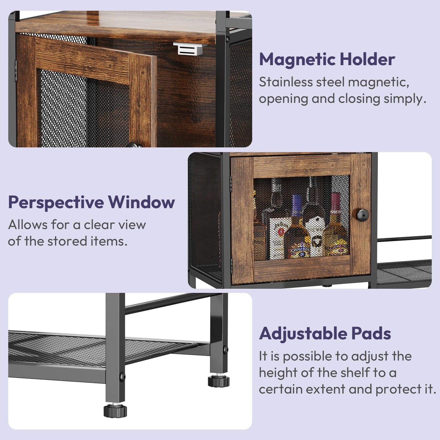 SWTYMIKI Coffee Bar Cabinet for Home - Farmhouse Coffee Stand Station Multi-Purpose Buffet Sideboard Cabinet with Drawers - Kitchen Bar Table for Living Room, Corner, Small Space, Espresso