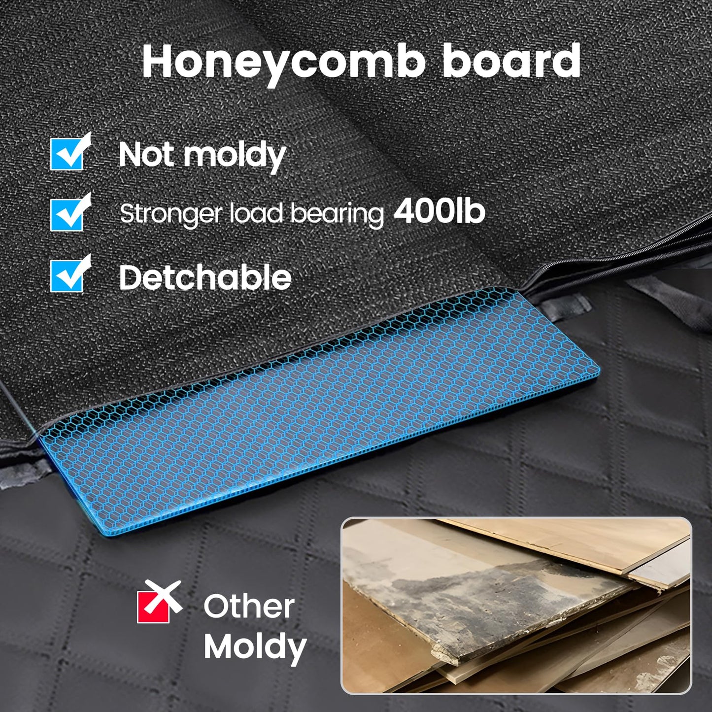 EcoZoro Dog Car Seat Cover for Back Seat, Waterproof Back Seat Extender Hard Bottom Holds 400lbs, Sturdy Dog Hammock for Car Pet Backseat Protector with Mesh Window, Dogs Car Bed for Car, SUV, Truck