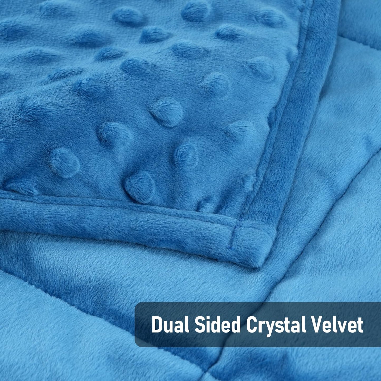 Wemore Minky Dot Weighted Blanket 3 lbs, Soft Cozy Weighted Lap Blanket for Travel and Napping, Small Weighted Blanket Slate Blue 19 x 22 inches