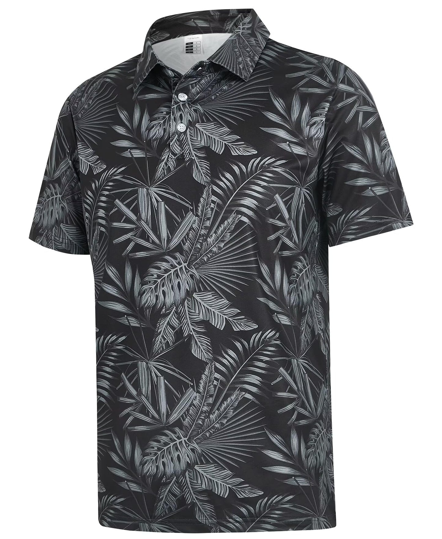 ELETOP Men's Golf Polo Shirts Short Sleeve Moisture Wicking Hawaiian Tropical Polos Performance Golf Shirts for Men Dry Fit