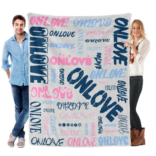 HSMAELE Personalized Blankets with Name Custom Blanket for Boys Girls Adult Customized Flannel Throw Blanket for Birthday Valentines Day Gifts, Gray Blanket Made in USA