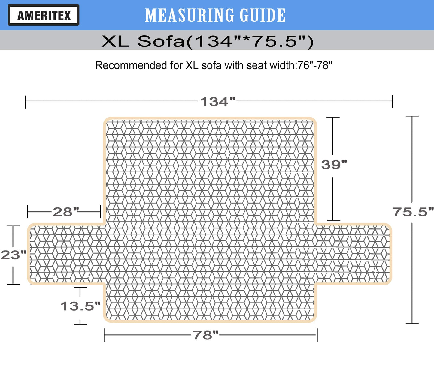 Ameritex Couch Sofa Slipcover 100% Waterproof Nonslip Quilted Furniture Protector Slipcover for Dogs, Children, Pets Sofa Slipcover Machine Washable (Beige, 78'')