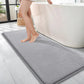 OLANLY Thick Memory Foam Bath Mat Rug 30x20, Extra Soft Absorbent Bathroom Rugs, Quick Dry Bath Mats, Non-Slip, Machine Washable Carpet for Bathroom, Tub and Shower, Home Decor Accessories, Grey