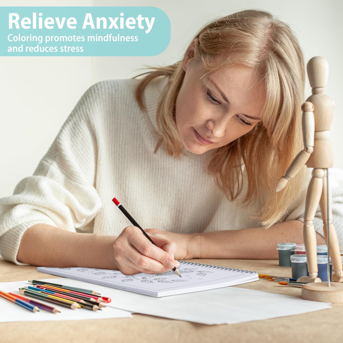 DreamWhirl Adult Coloring Books:Set of 3 Relaxing Adult Coloring Book with Animals, Flowers and Mandalas| Coloring Books for Adult to Relieve Anxiety