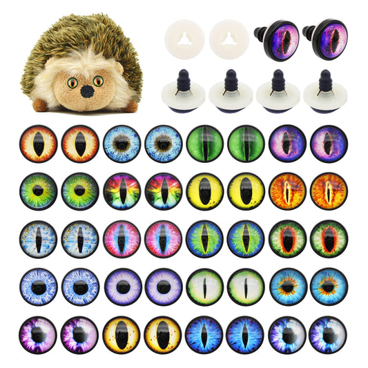 20Pairs 24MM Dragon Safety Eye for Stuffed Animal Doll Making with Washer Teddy Bear Amigurumi Crochet Toy Craft DIY Supplies 0.94inches