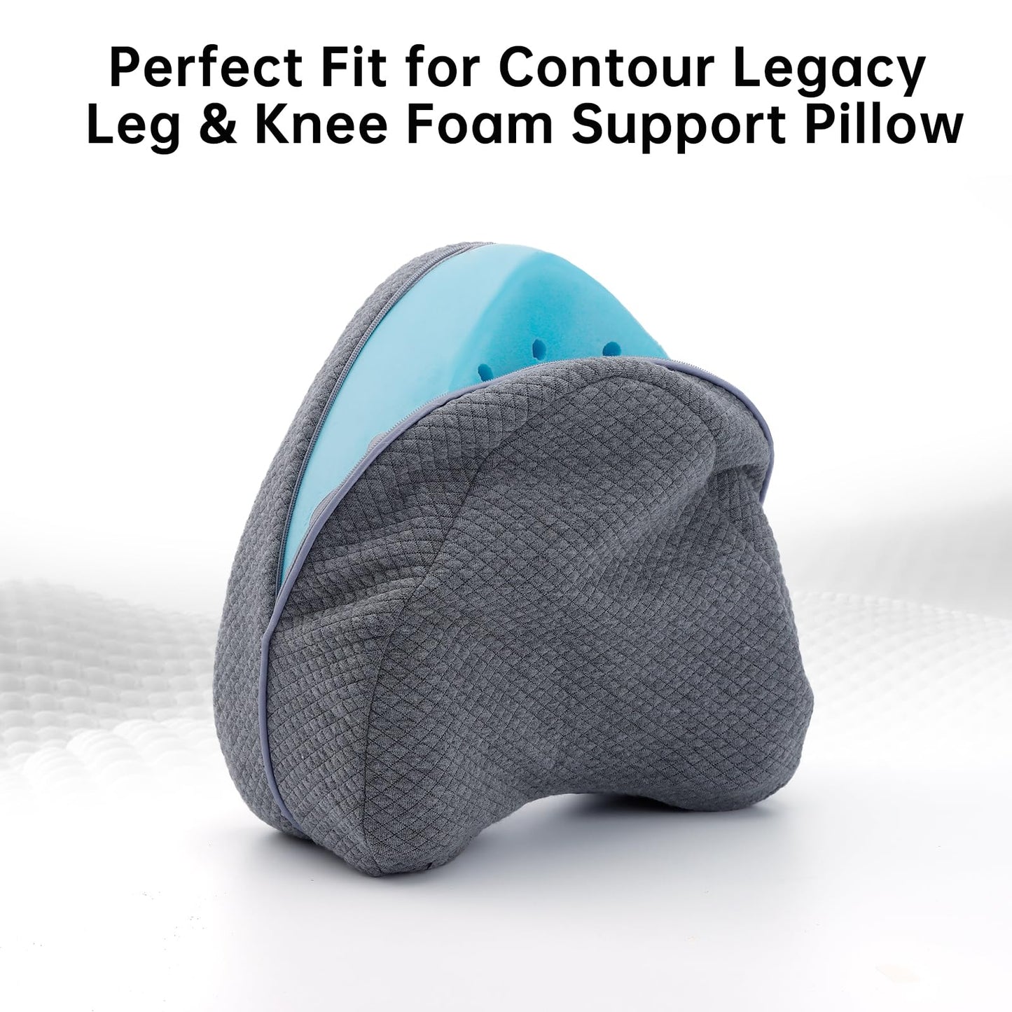 Upgrade Invisible Zippered Pillow Cover Compatible with Contour Legacy Knee Pillow,Anti-Pilling and Washable Legacy Leg and Knee Foam Support Pillow Cover Only (Grey)