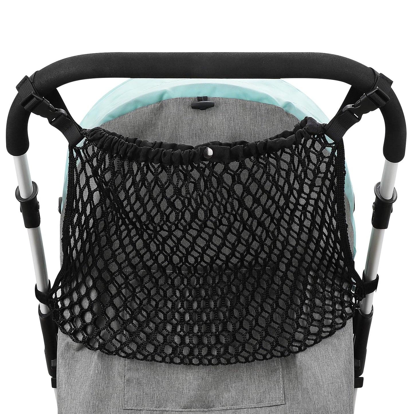 Accmor Universal Stroller Organizer, Polyester Net Mesh Bag Fits for Uppababy, Nuna, Britax, Doona Strollers, Non-Slip Adjustable Stroller Mesh Cargo Net Storage Caddy Accessories