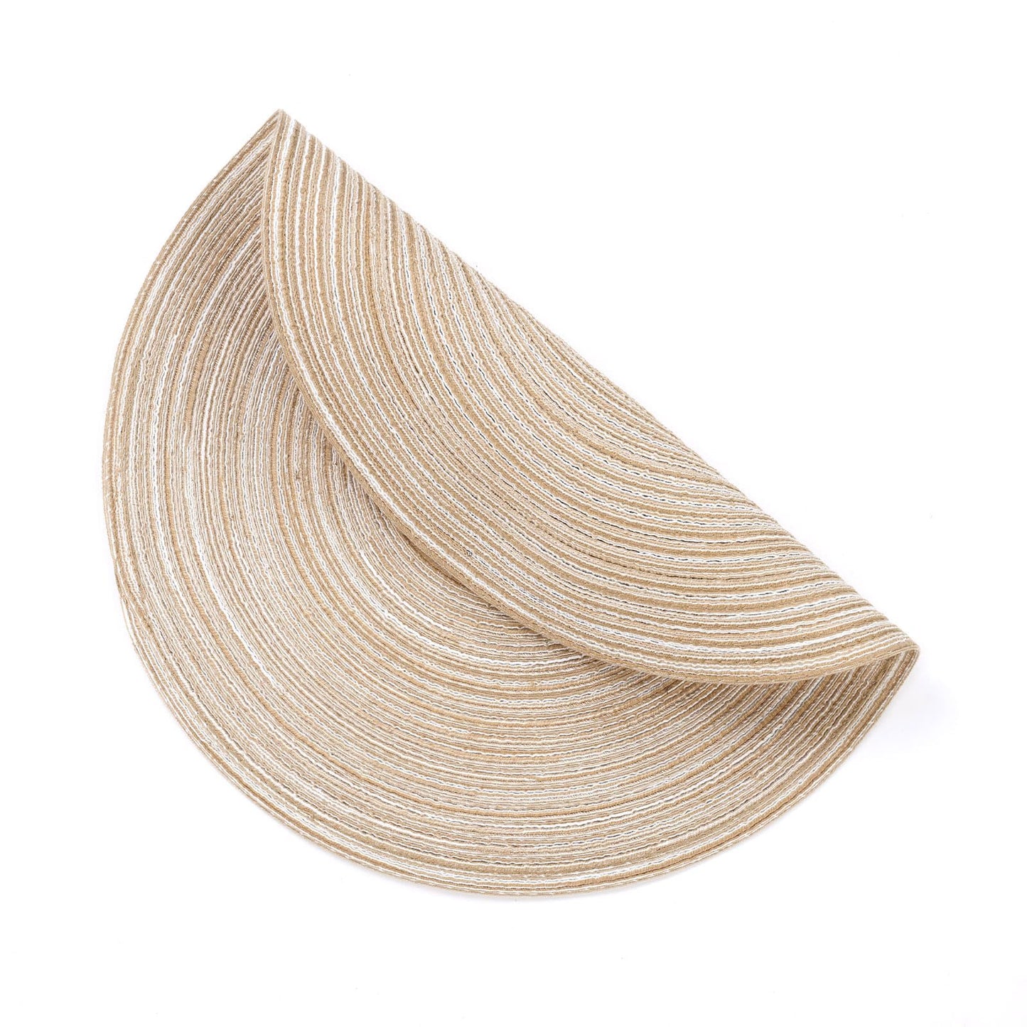 SHACOS 15 inch Round Braided Placemats Set of 6 Non Slip Heat Resistant Round Table Mats Washable Place Mats for Dinner Party Table Decoration (Beige, 6)