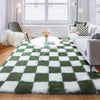 KICMOR Area Rugs for Bedroom Living Room, 4x6 Black and White Fluffy Soft Checkered Rug Fuzzy Shag Shaggy Carpet, Indoor Plush Floor Rugs for Kids Boys Girls Teen Dorm Nursery Home Decor Aesthetic