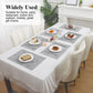SHACOS Woven Vinyl Placemats Set of 6 Wipe Clean Table Placemats Heat Resistant Wipeable Non Slip Table Mats Indoor Outdoor, Gray White