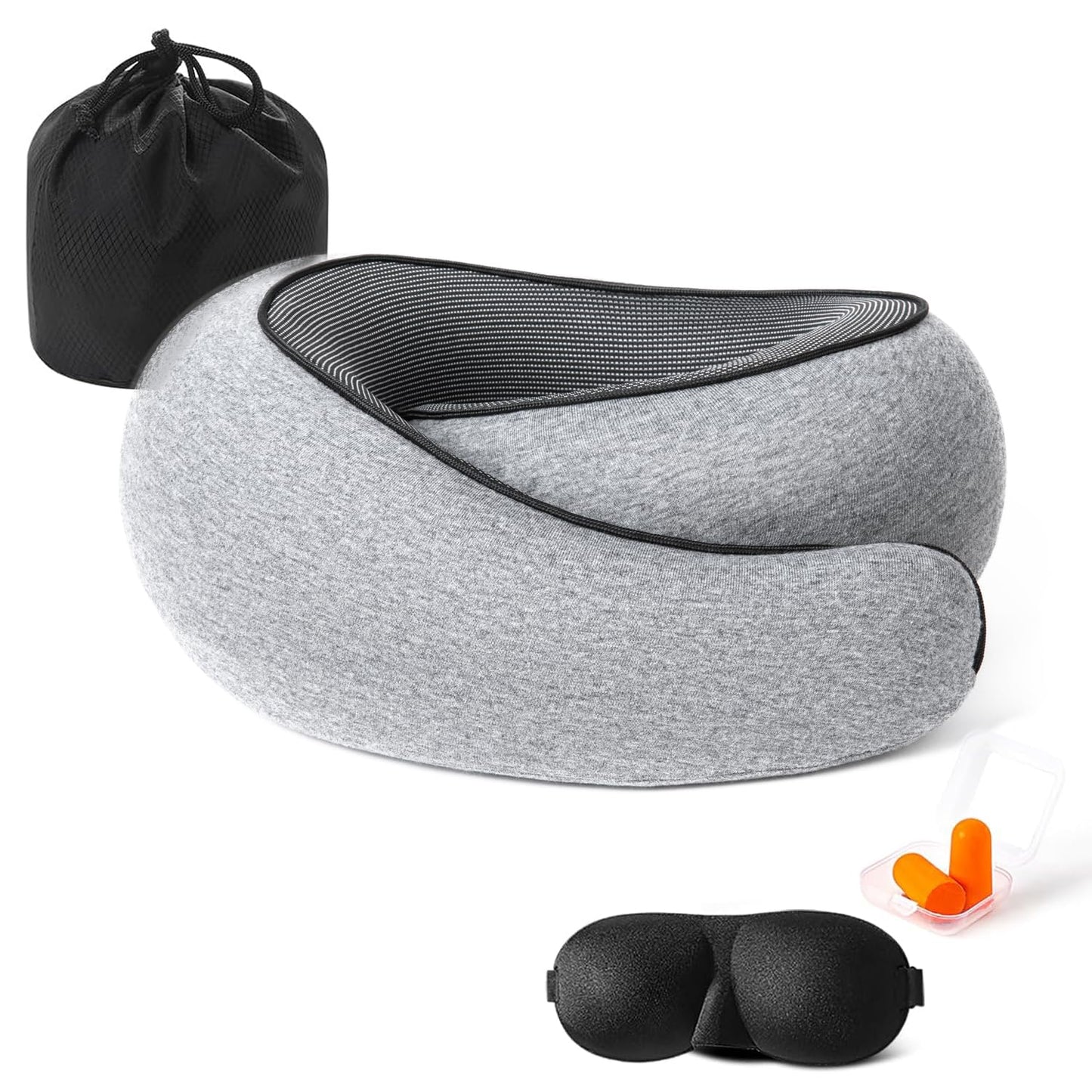 Travel Pillows for Airplanes, Travel Neck Pillow, Neck Pillow Airplane Memory Foam Travel Pillow 360 Degree Support Portable Pillows for Airplanes Offices and Cars