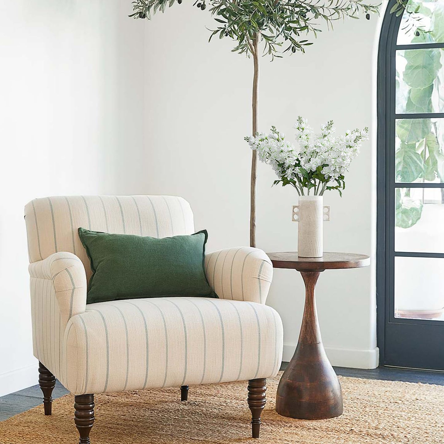 Fake Flowers Artificial Flowers Delphinium Fake Flowers 23.6” Long Stem Artificial Flowers for Tall Vase Silk Flowers for Home Decor Indoor Wedding Aisle Decoration Spring Flowers (White) 8Pcs