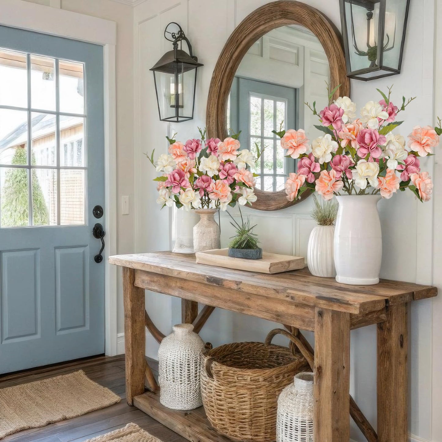 CISDUEO 3 Pcs Silk Peonies Artificial Flowers Long Stem Artificial Peonies Bouquet Faux Flowers Bulk with Stems for Vase Floral Arrangements Table Centerpieces Wedding Party Farmhouse Decoration