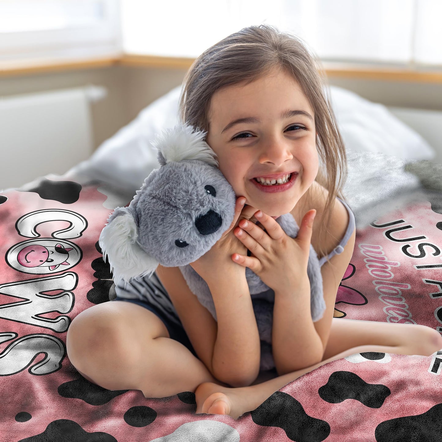 Cow Blanket Gifts for Girls Women Soft Flannel Cow Throw Blanket Birthday Gifts Decor Stuff 50" x 40"