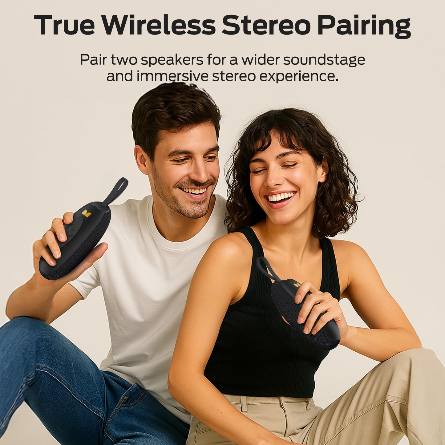 Monster S260 Bluetooth Speaker, Portable Wireless Speaker with 10W Powerful Sound, Small Speakers with Bluetooth 5.4, True Wireless Stereo Pairing, IPX5 Waterproof, 5H Playtime, Built-in Mic