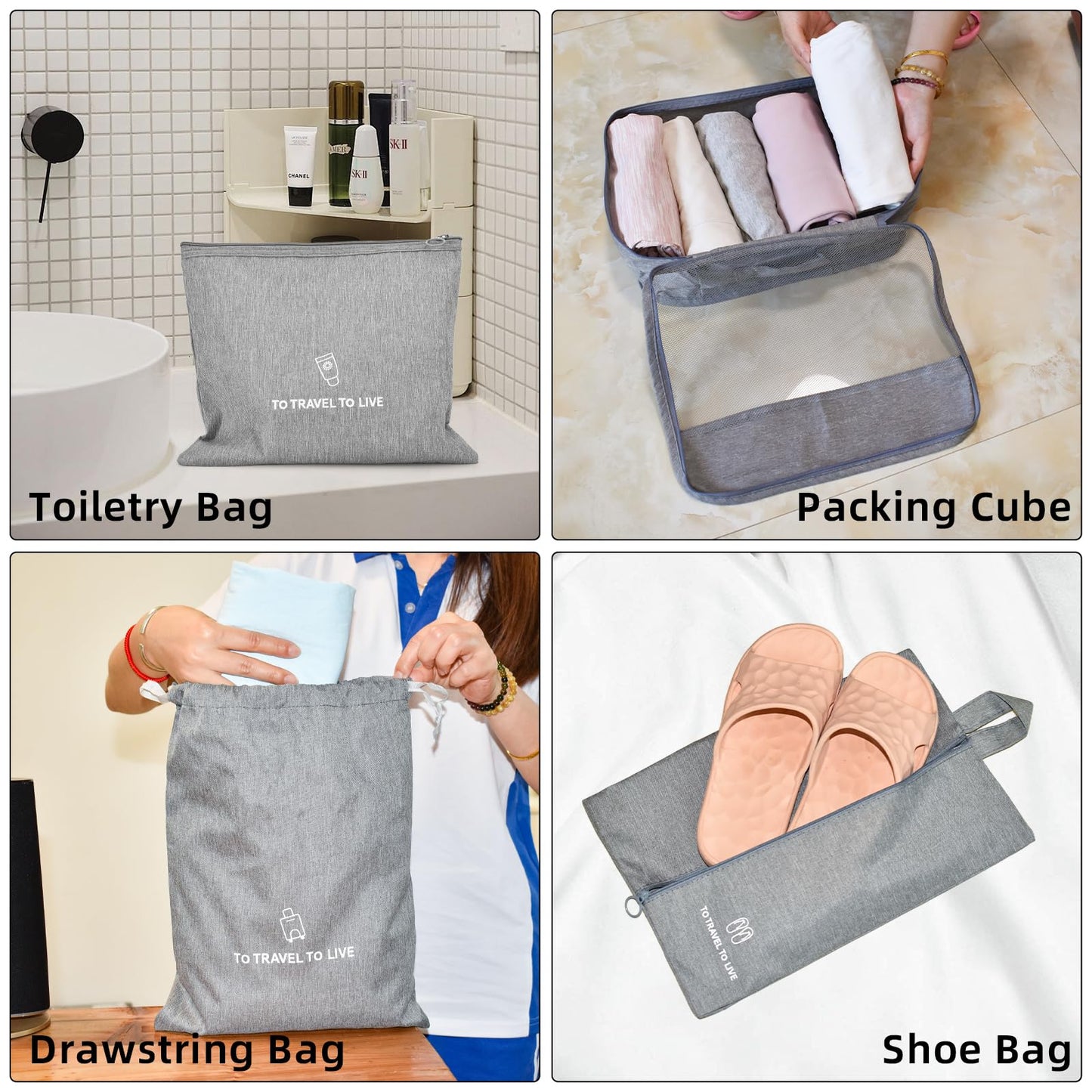 AQUAVOY Packing Cubes, 7 Set Packing Cubes for Travel, Suitcase Organizer Bags Set, Fabric Travel Cubes for Packing Luggage Organizers Bag, Traveling Organizer Bags for Luggage, Kids